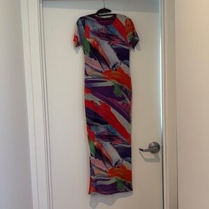Nasty Gal Multicolor Abstract Maxi Dress